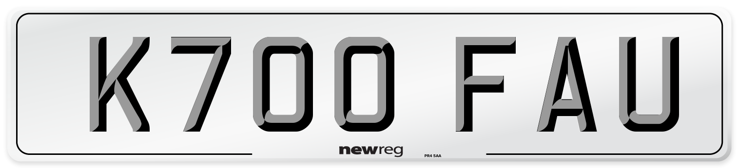 K700 FAU Number Plate from New Reg